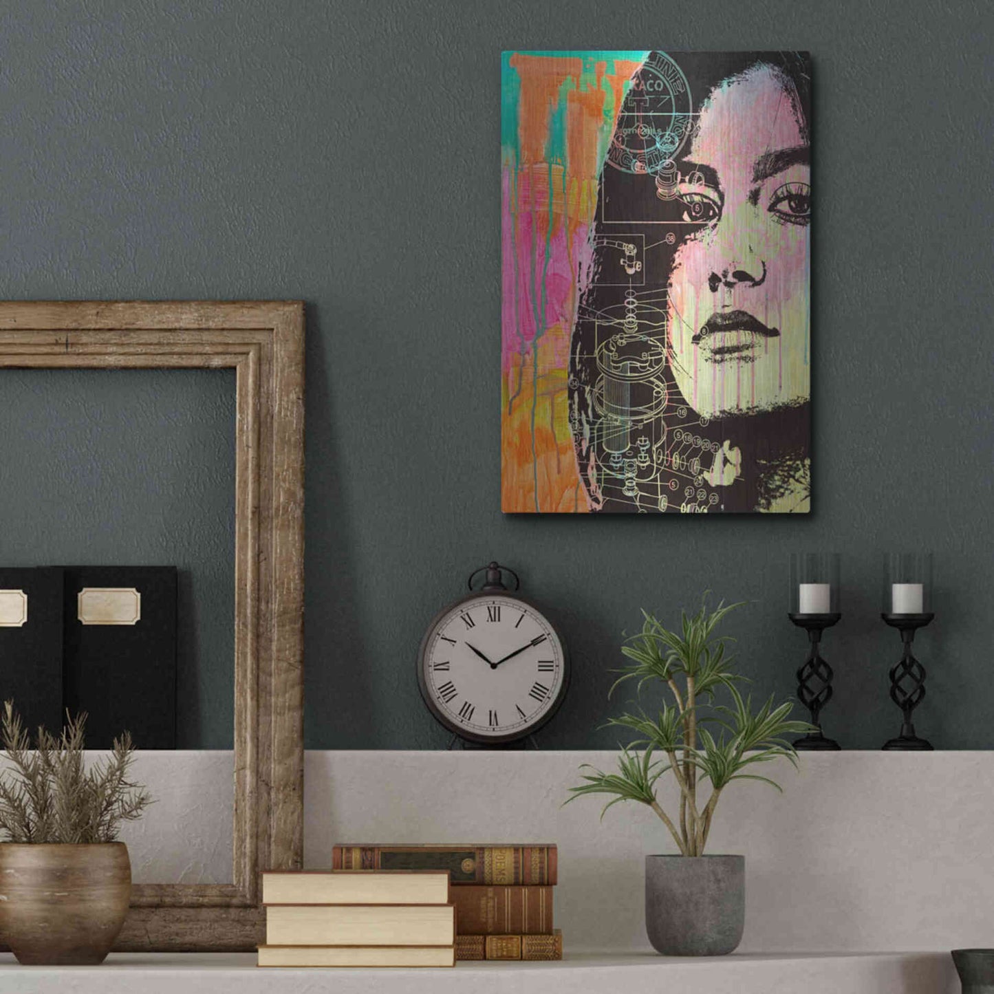 Luxe Metal Art 'The Look' by Dean Russo, Metal Wall Art,12x16