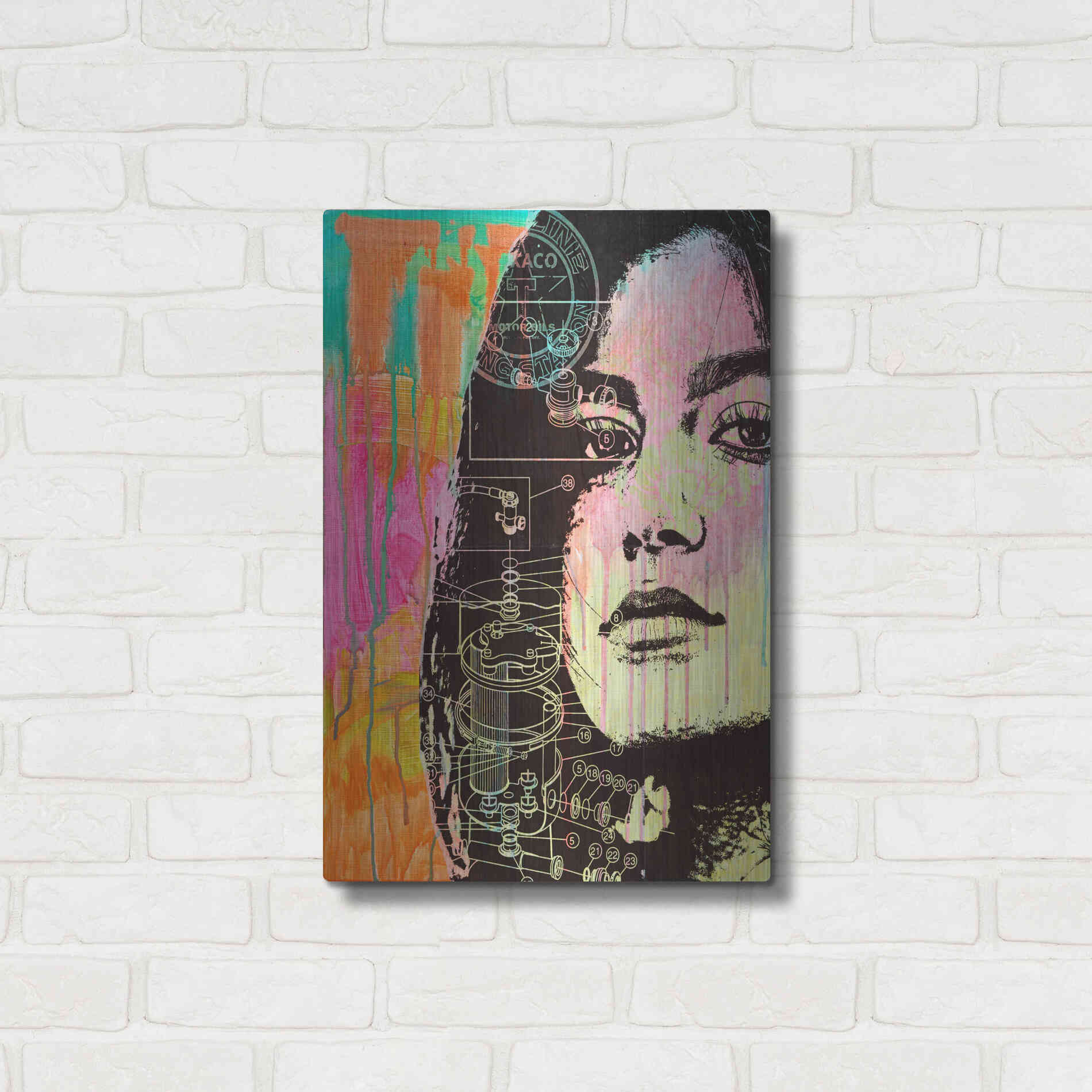 Luxe Metal Art 'The Look' by Dean Russo, Metal Wall Art,16x24