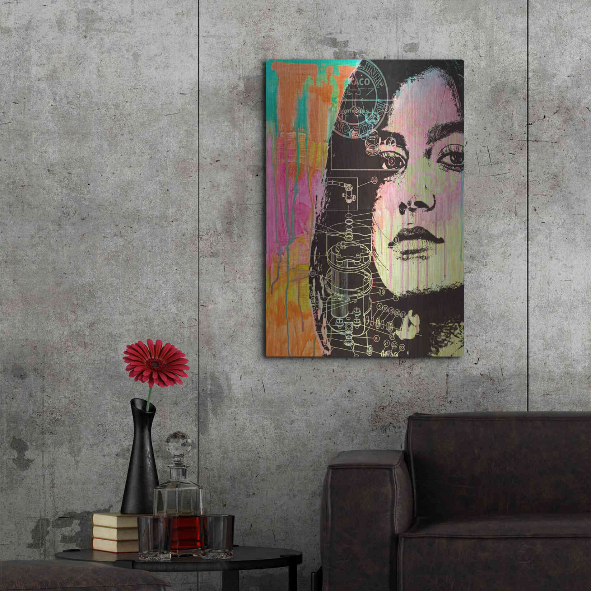 Luxe Metal Art 'The Look' by Dean Russo, Metal Wall Art,24x36