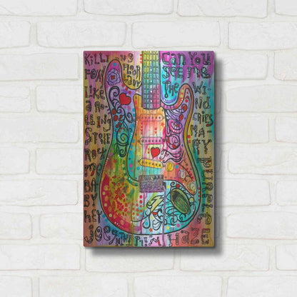 Luxe Metal Art 'Jimmies Guitar' by Dean Russo, Metal Wall Art,12x16