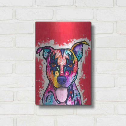 Luxe Metal Art 'Kiss Dog' by Dean Russo, Metal Wall Art,12x16