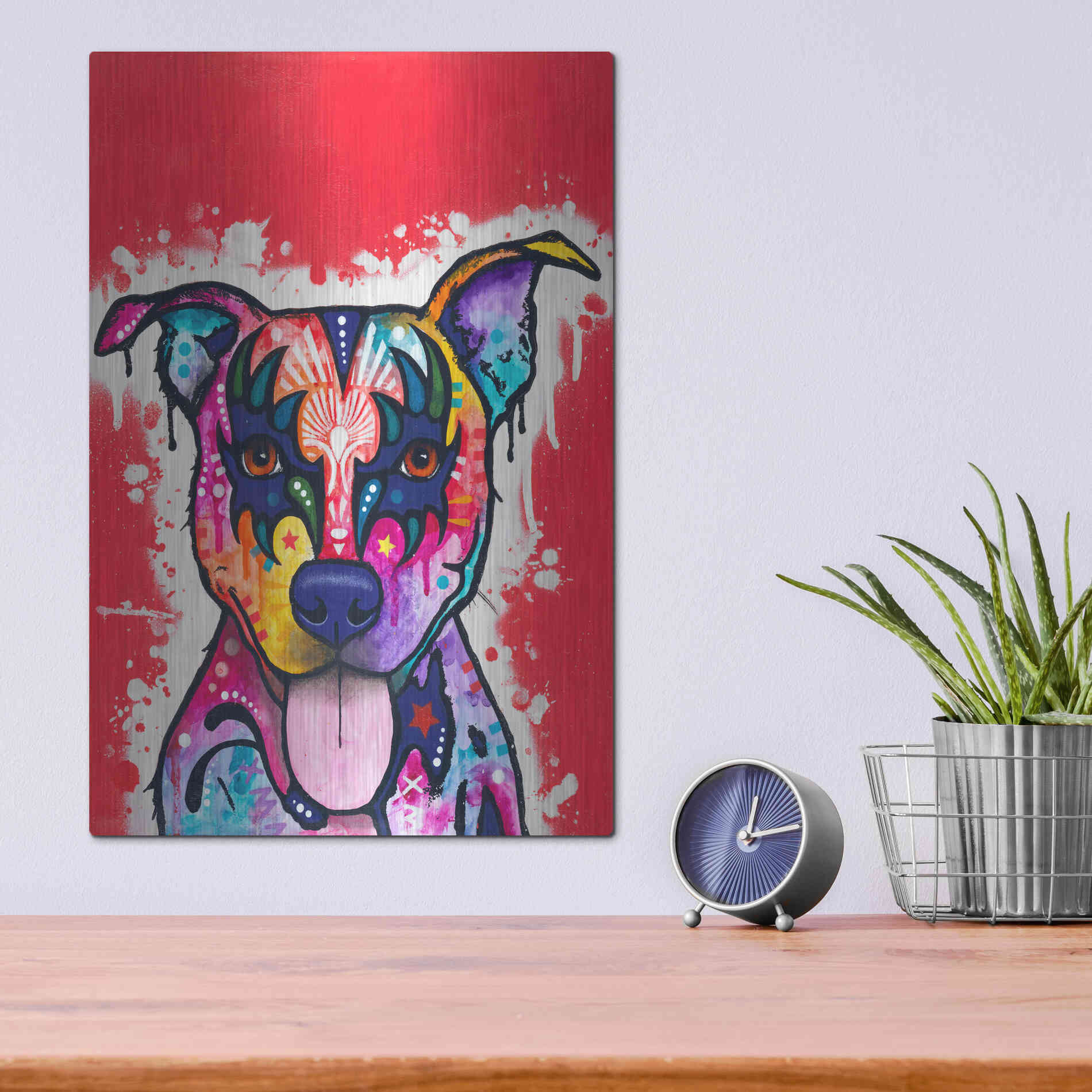 Luxe Metal Art 'Kiss Dog' by Dean Russo, Metal Wall Art,12x16