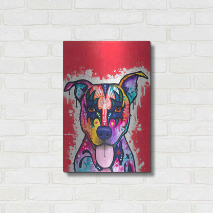 Luxe Metal Art 'Kiss Dog' by Dean Russo, Metal Wall Art,16x24