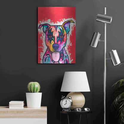 Luxe Metal Art 'Kiss Dog' by Dean Russo, Metal Wall Art,16x24