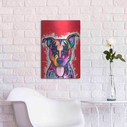 Luxe Metal Art 'Kiss Dog' by Dean Russo, Metal Wall Art,16x24