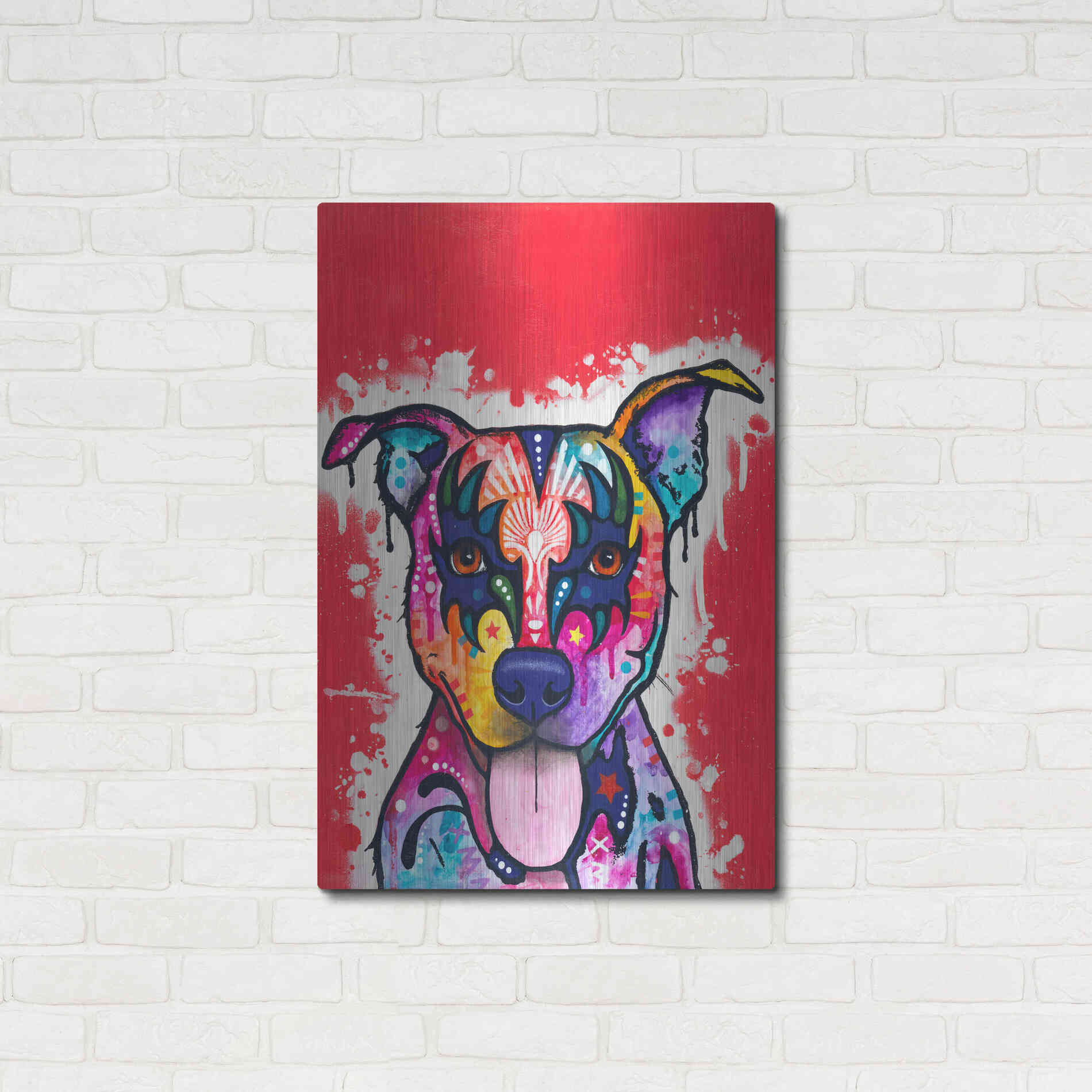 Luxe Metal Art 'Kiss Dog' by Dean Russo, Metal Wall Art,24x36