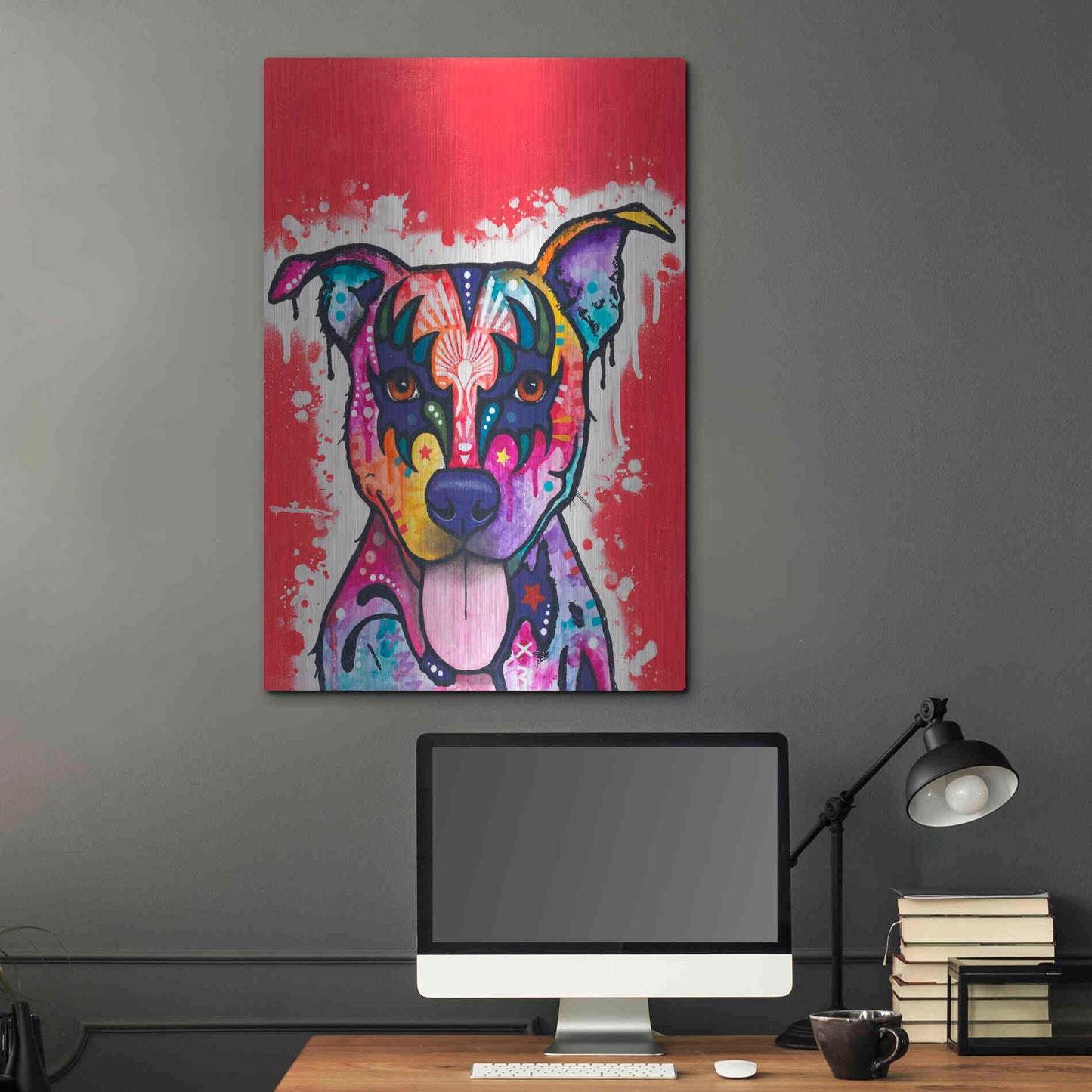 Luxe Metal Art 'Kiss Dog' by Dean Russo, Metal Wall Art,24x36