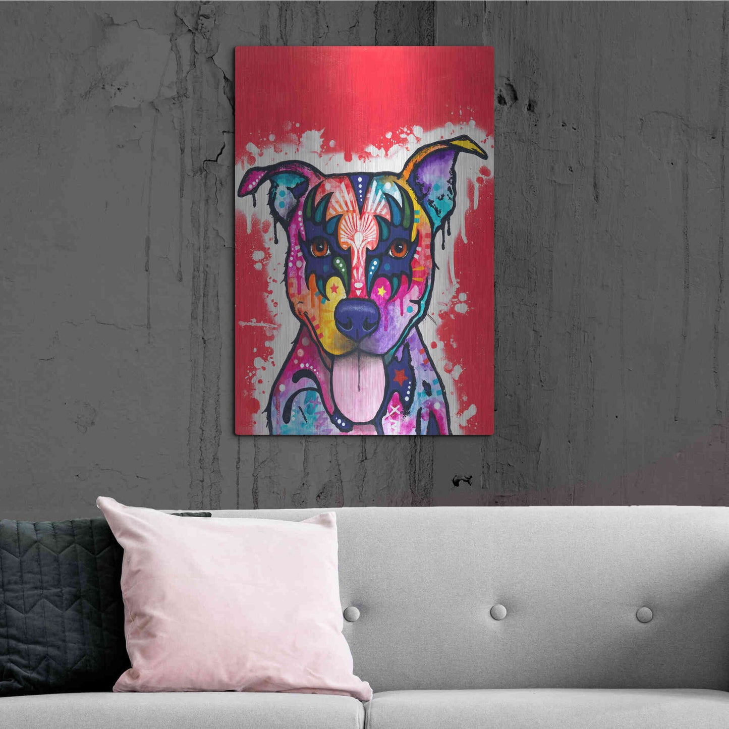 Luxe Metal Art 'Kiss Dog' by Dean Russo, Metal Wall Art,24x36