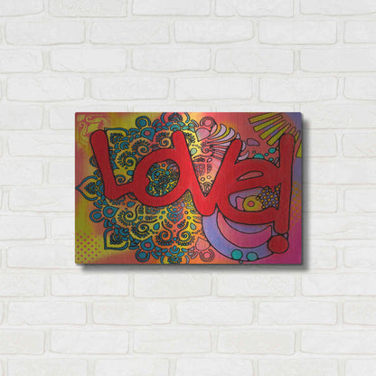 Luxe Metal Art 'Love I' by Dean Russo, Metal Wall Art,24x16