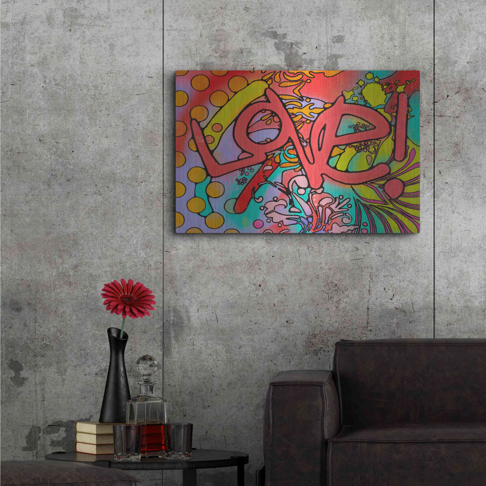 Luxe Metal Art 'Love II' by Dean Russo, Metal Wall Art,36x24