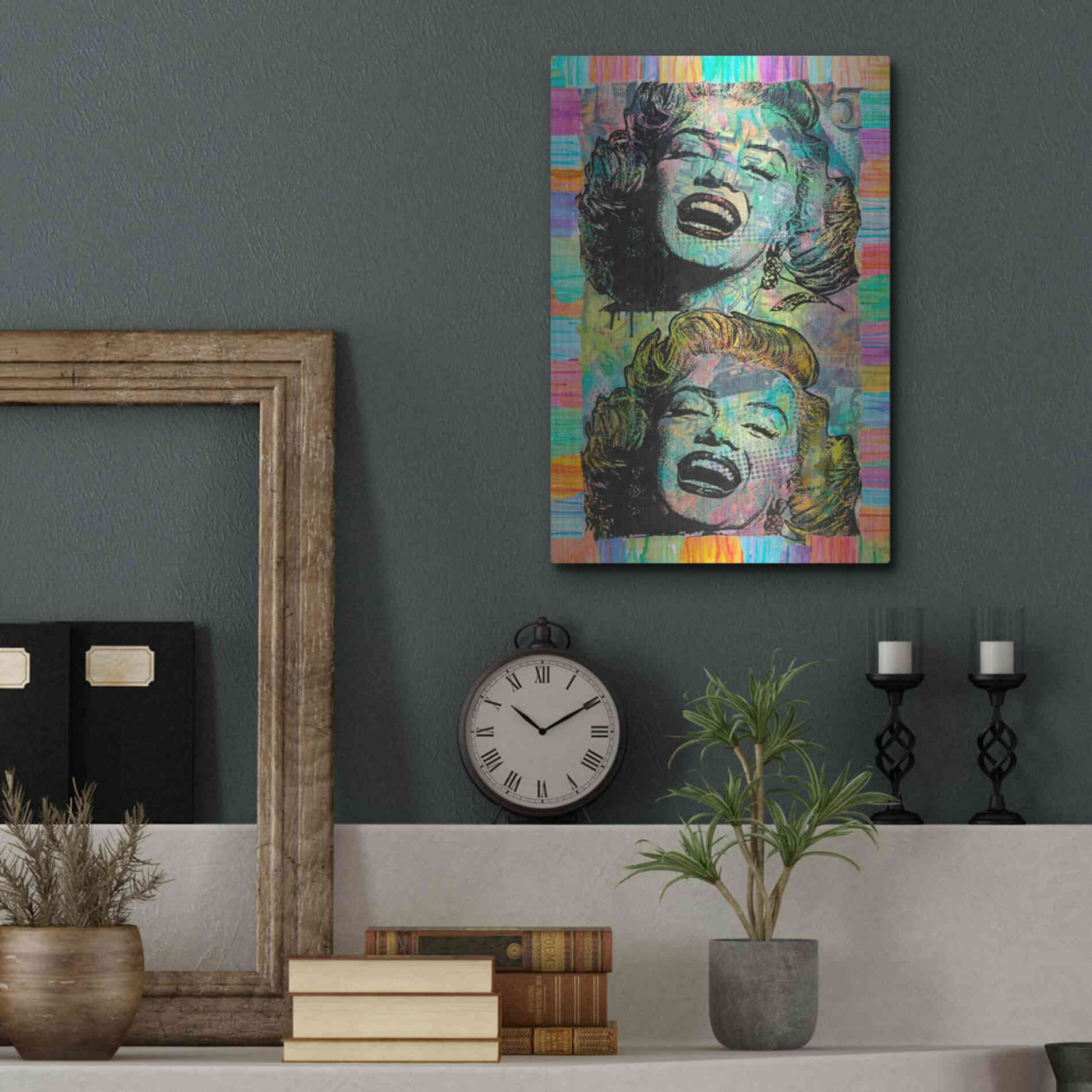 Luxe Metal Art 'Two Marilyns' by Dean Russo, Metal Wall Art,12x16