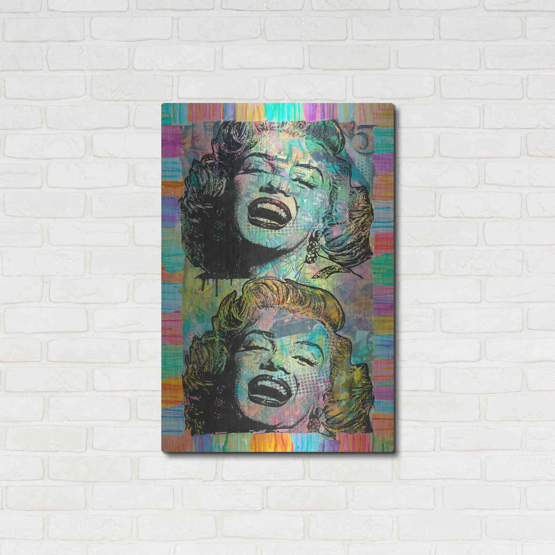 Luxe Metal Art 'Two Marilyns' by Dean Russo, Metal Wall Art,24x36