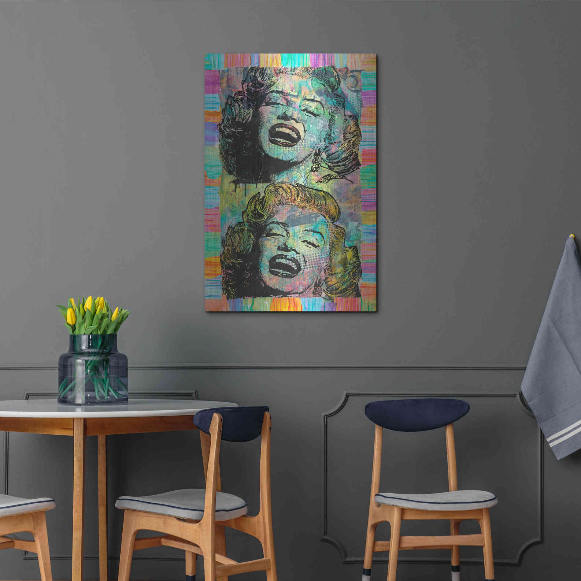 Luxe Metal Art 'Two Marilyns' by Dean Russo, Metal Wall Art,24x36