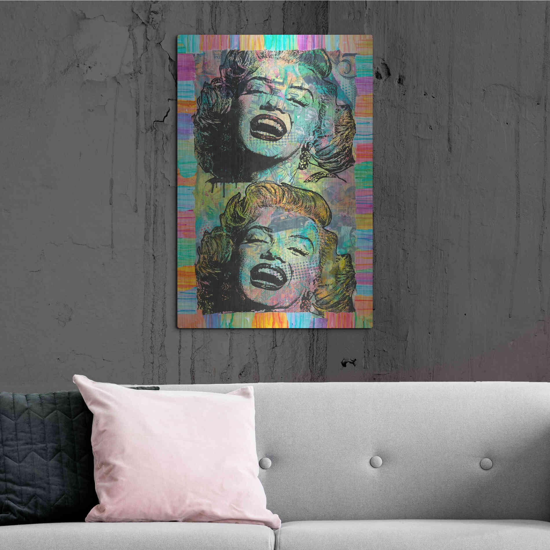 Luxe Metal Art 'Two Marilyns' by Dean Russo, Metal Wall Art,24x36