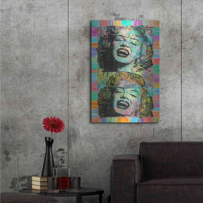 Luxe Metal Art 'Two Marilyns' by Dean Russo, Metal Wall Art,24x36