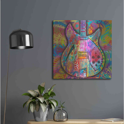 Luxe Metal Art 'Vintage 12 String' by Dean Russo, Metal Wall Art,24x24