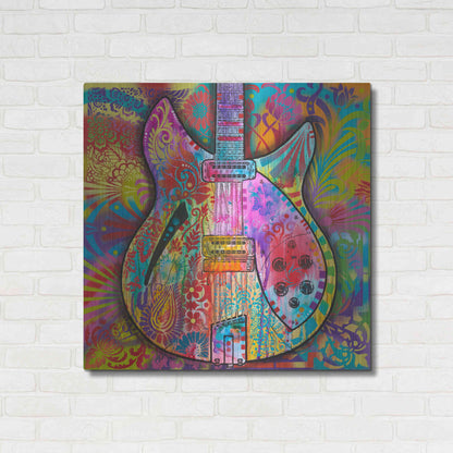 Luxe Metal Art 'Vintage 12 String' by Dean Russo, Metal Wall Art,36x36