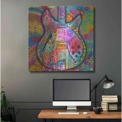 Luxe Metal Art 'Vintage 12 String' by Dean Russo, Metal Wall Art,36x36