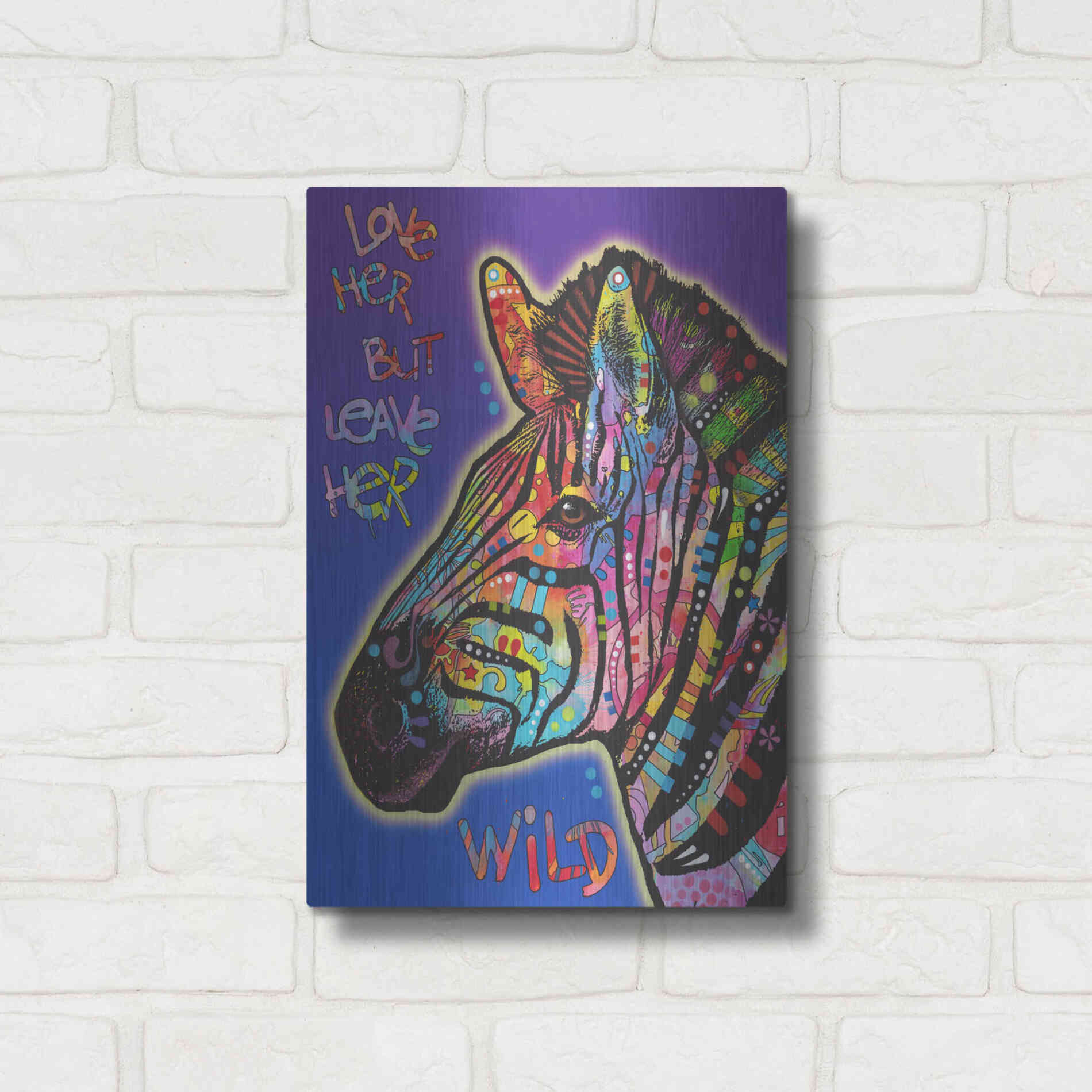 Luxe Metal Art 'Leave Her Wild' by Dean Russo, Metal Wall Art,12x16