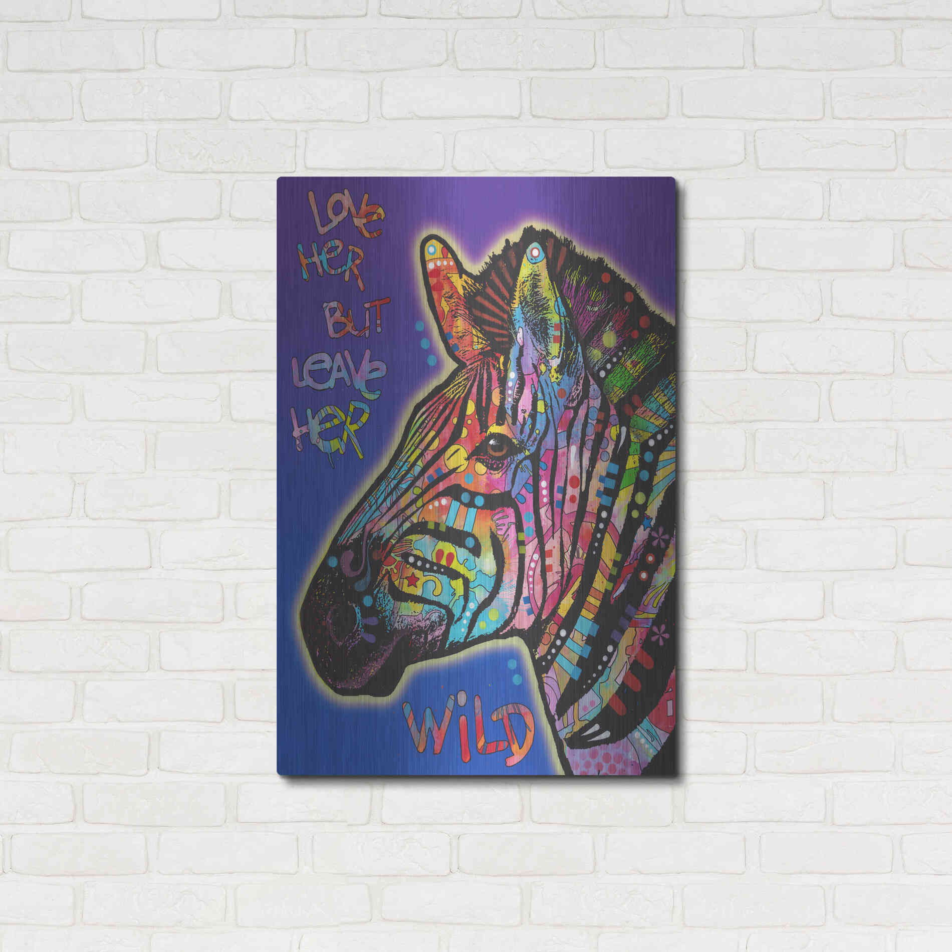 Luxe Metal Art 'Leave Her Wild' by Dean Russo, Metal Wall Art,24x36