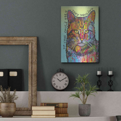 Luxe Metal Art 'If Cats Could Talk' by Dean Russo, Metal Wall Art,12x16