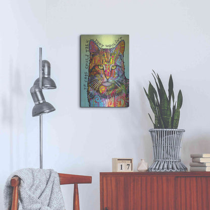 Luxe Metal Art 'If Cats Could Talk' by Dean Russo, Metal Wall Art,16x24