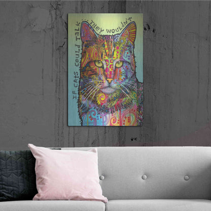 Luxe Metal Art 'If Cats Could Talk' by Dean Russo, Metal Wall Art,24x36