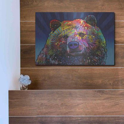 Luxe Metal Art 'Grizz' by Dean Russo, Metal Wall Art,16x12