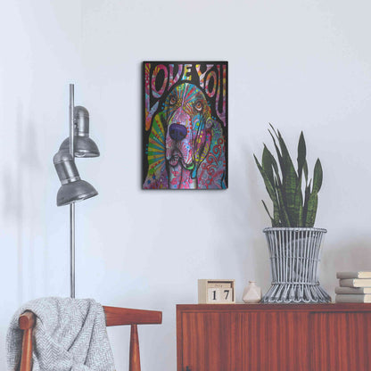 Luxe Metal Art 'Love You Basset' by Dean Russo, Metal Wall Art,16x24