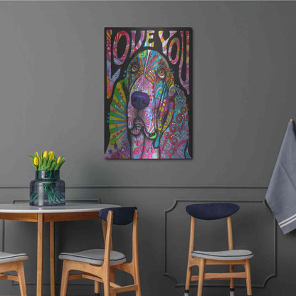 Luxe Metal Art 'Love You Basset' by Dean Russo, Metal Wall Art,24x36