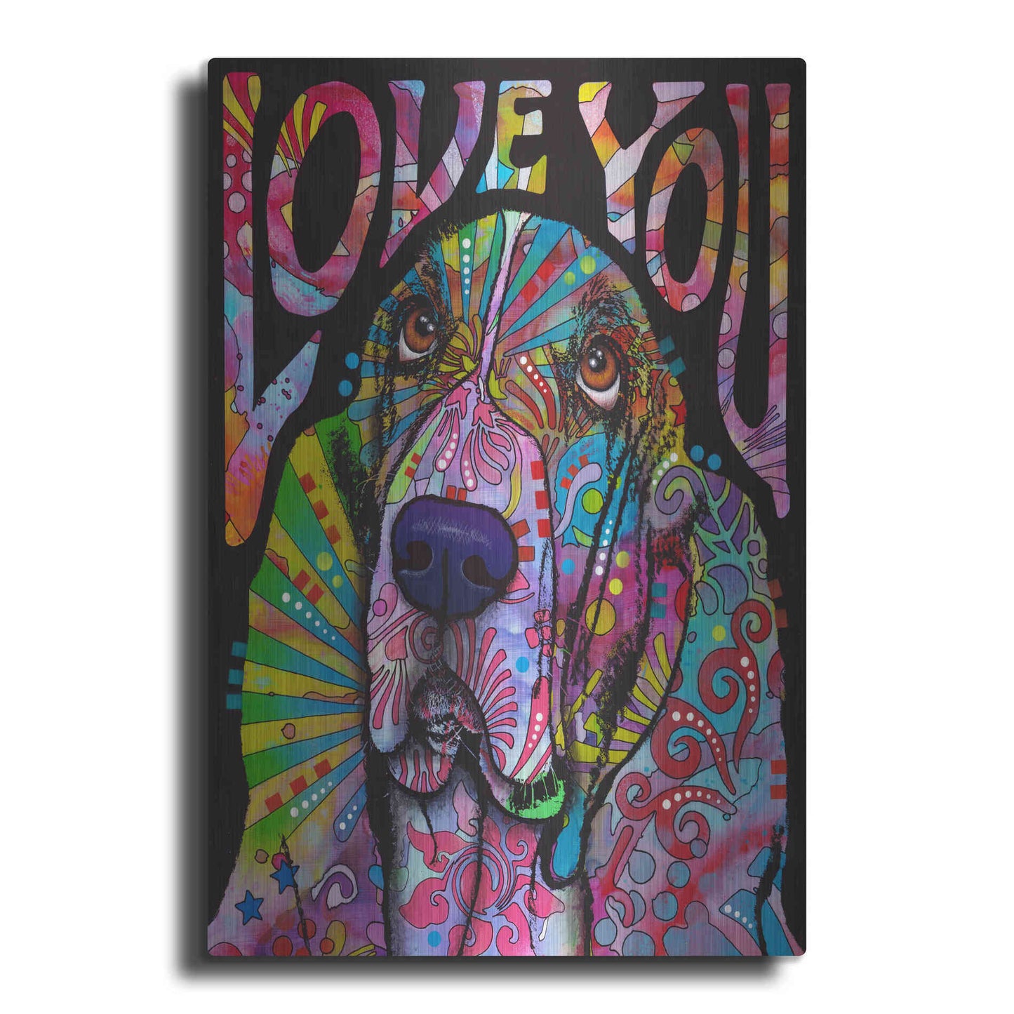 Luxe Metal Art 'Love You Basset' by Dean Russo, Metal Wall Art