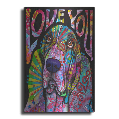 Luxe Metal Art 'Love You Basset' by Dean Russo, Metal Wall Art