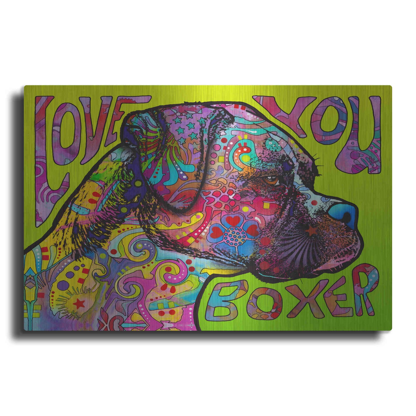 Luxe Metal Art 'Love You Boxer' by Dean Russo, Metal Wall Art