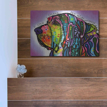 Luxe Metal Art 'I Can Smell (Bloodhound)' by Dean Russo, Metal Wall Art,16x12