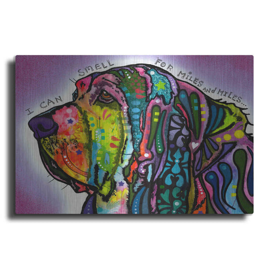 Luxe Metal Art 'I Can Smell (Bloodhound)' by Dean Russo, Metal Wall Art