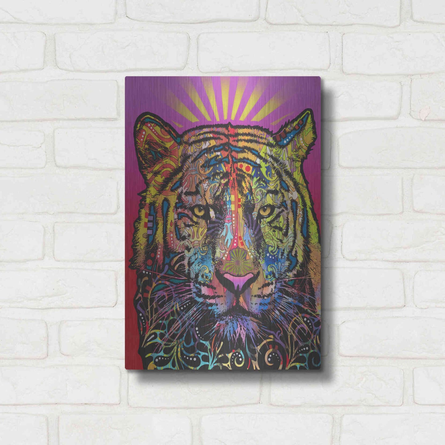 Luxe Metal Art 'Regal (Tiger)' by Dean Russo, Metal Wall Art,12x16