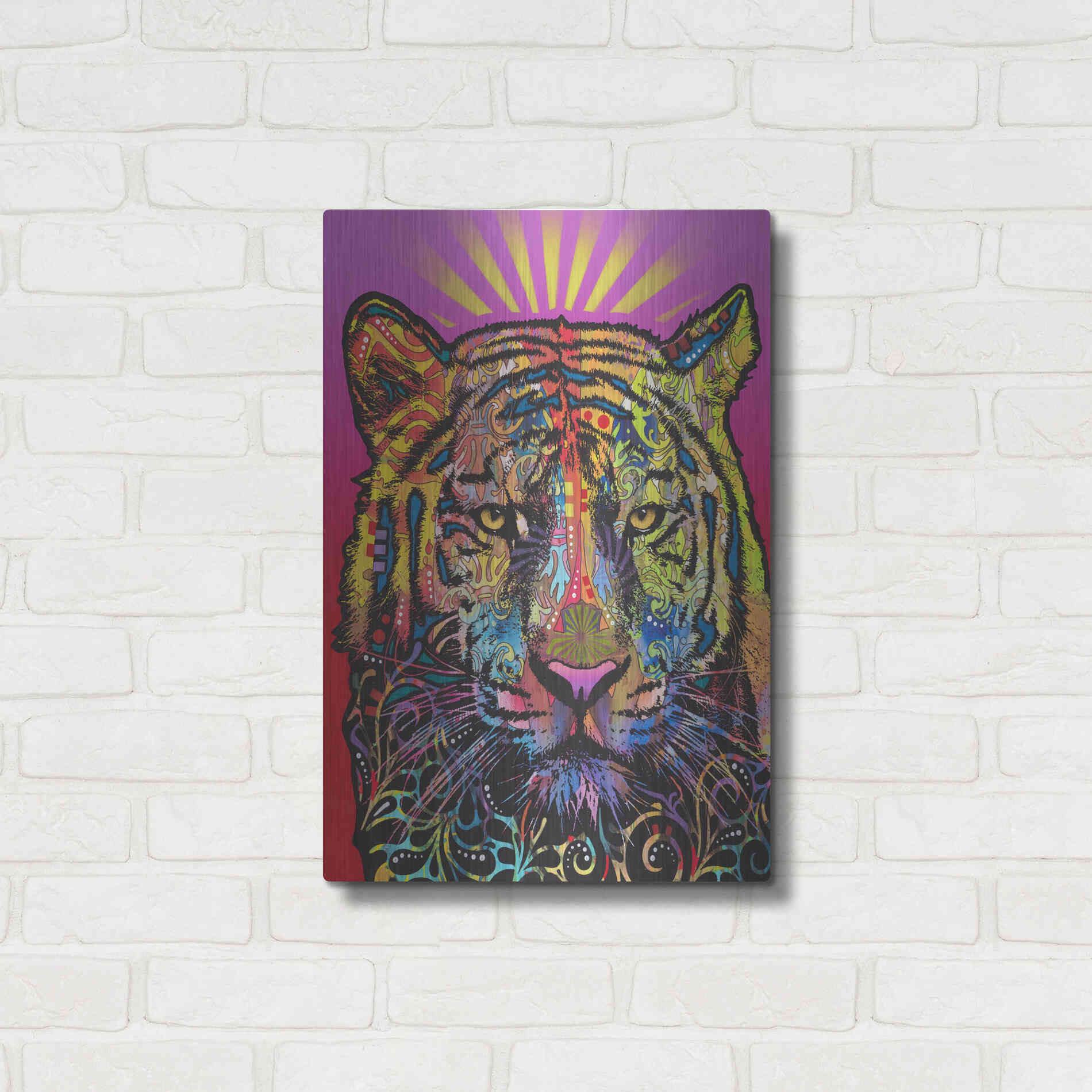 Luxe Metal Art 'Regal (Tiger)' by Dean Russo, Metal Wall Art,16x24