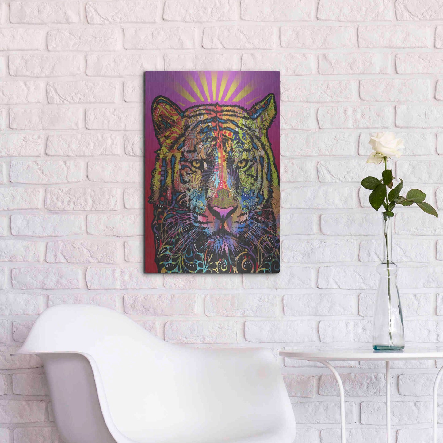 Luxe Metal Art 'Regal (Tiger)' by Dean Russo, Metal Wall Art,16x24