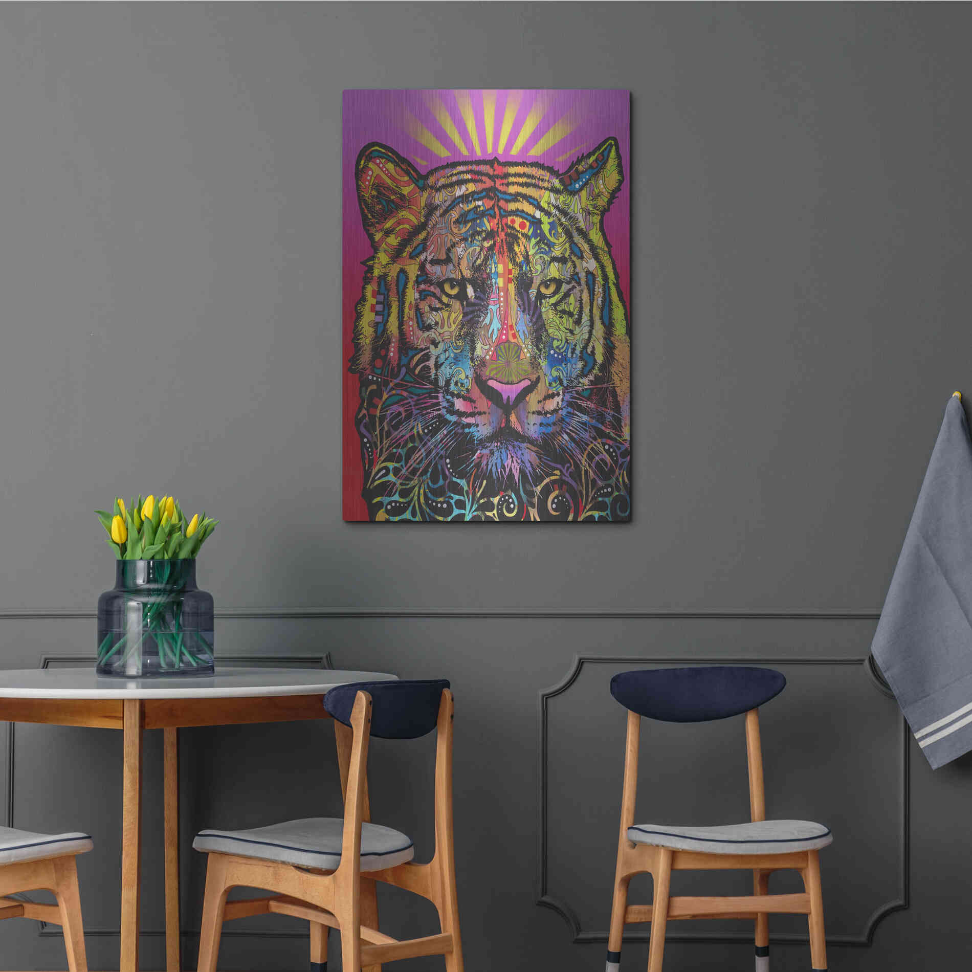 Luxe Metal Art 'Regal (Tiger)' by Dean Russo, Metal Wall Art,24x36