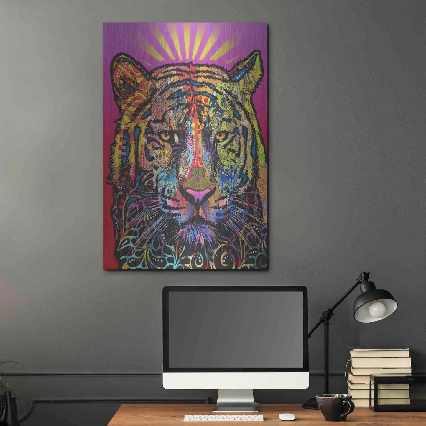 Luxe Metal Art 'Regal (Tiger)' by Dean Russo, Metal Wall Art,24x36