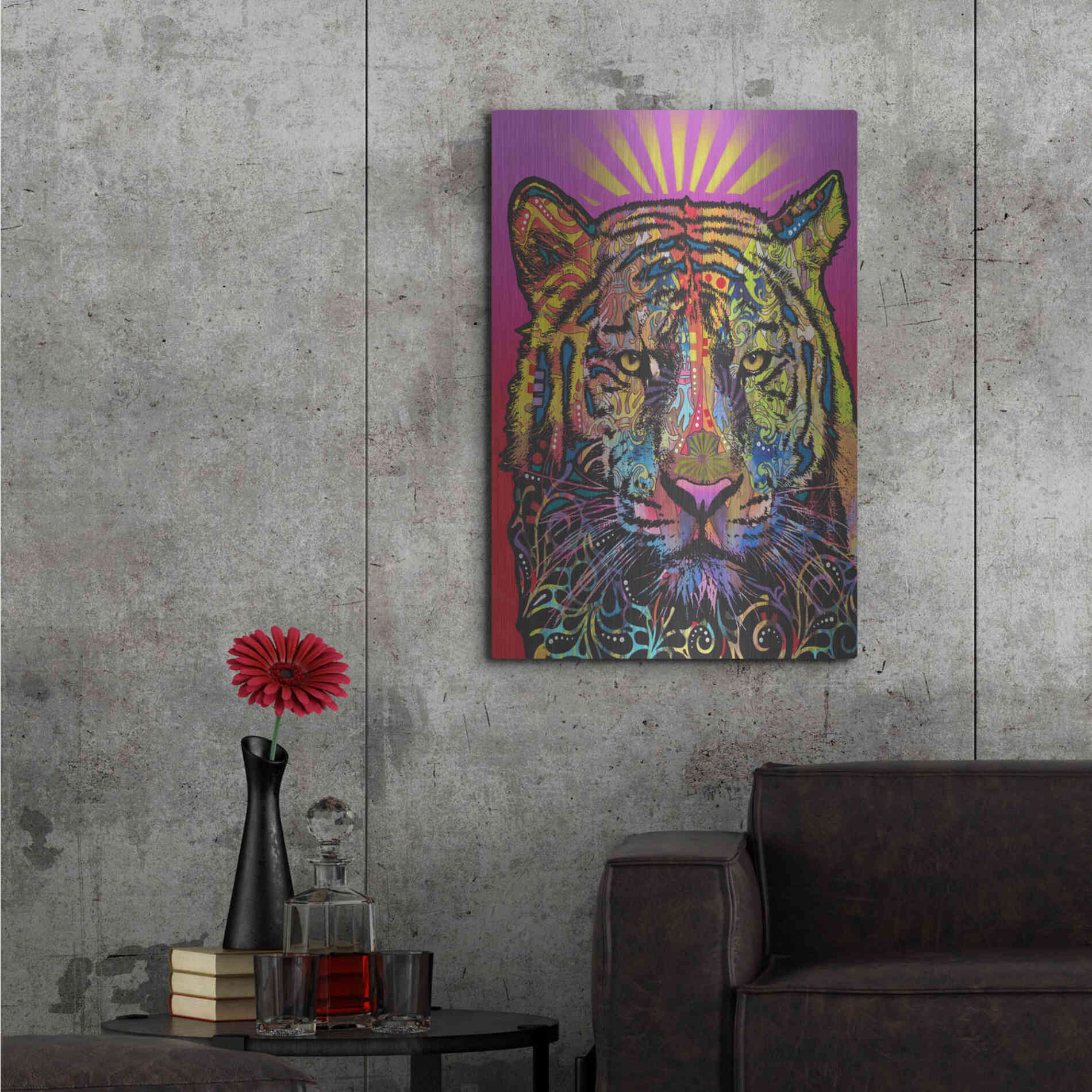 Luxe Metal Art 'Regal (Tiger)' by Dean Russo, Metal Wall Art,24x36