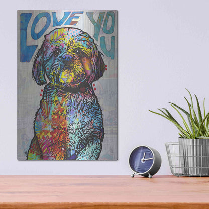 Luxe Metal Art 'Love You Shih Tzu' by Dean Russo, Metal Wall Art,12x16