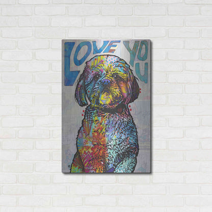 Luxe Metal Art 'Love You Shih Tzu' by Dean Russo, Metal Wall Art,24x36