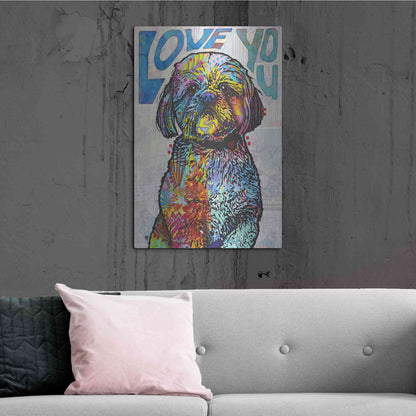 Luxe Metal Art 'Love You Shih Tzu' by Dean Russo, Metal Wall Art,24x36