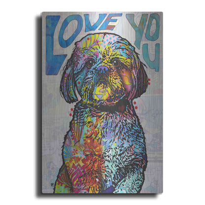 Luxe Metal Art 'Love You Shih Tzu' by Dean Russo, Metal Wall Art