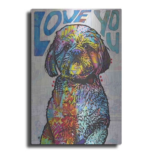 Luxe Metal Art 'Love You Shih Tzu' by Dean Russo, Metal Wall Art