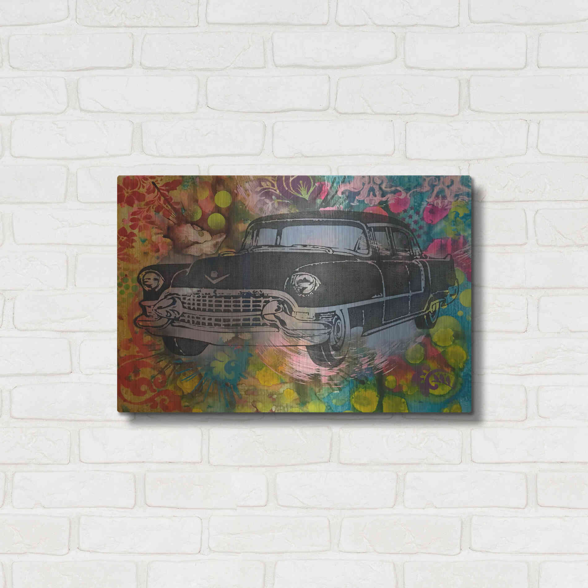 Luxe Metal Art '55 Cadillac' by Dean Russo, Metal Wall Art,24x16