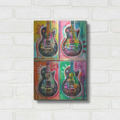 Luxe Metal Art 'Les Paul 4UP' by Dean Russo, Metal Wall Art,12x16