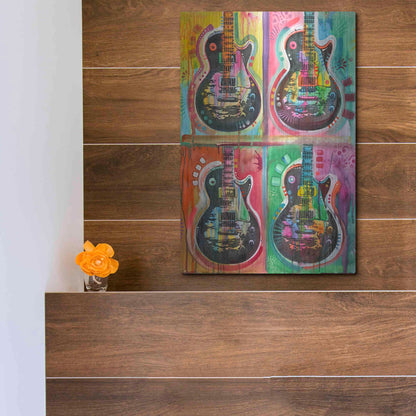 Luxe Metal Art 'Les Paul 4UP' by Dean Russo, Metal Wall Art,12x16