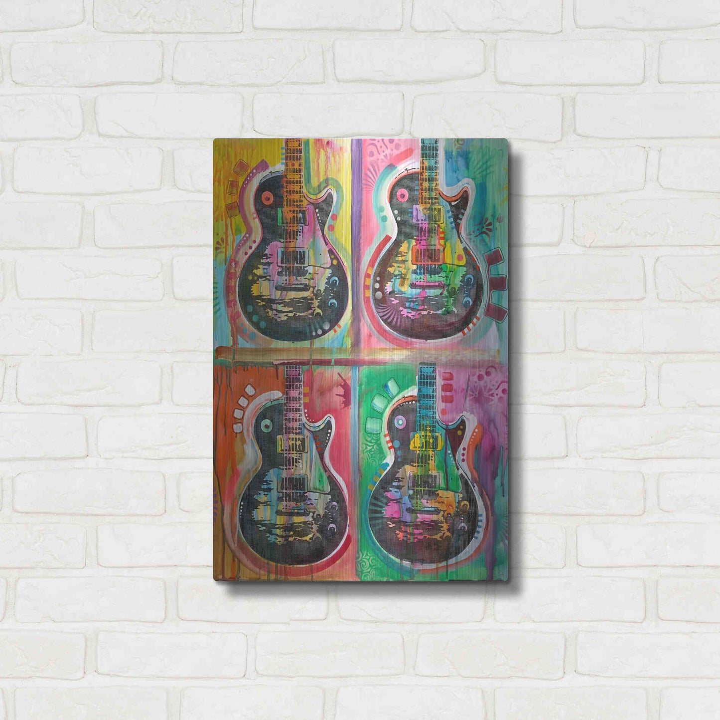 Luxe Metal Art 'Les Paul 4UP' by Dean Russo, Metal Wall Art,16x24